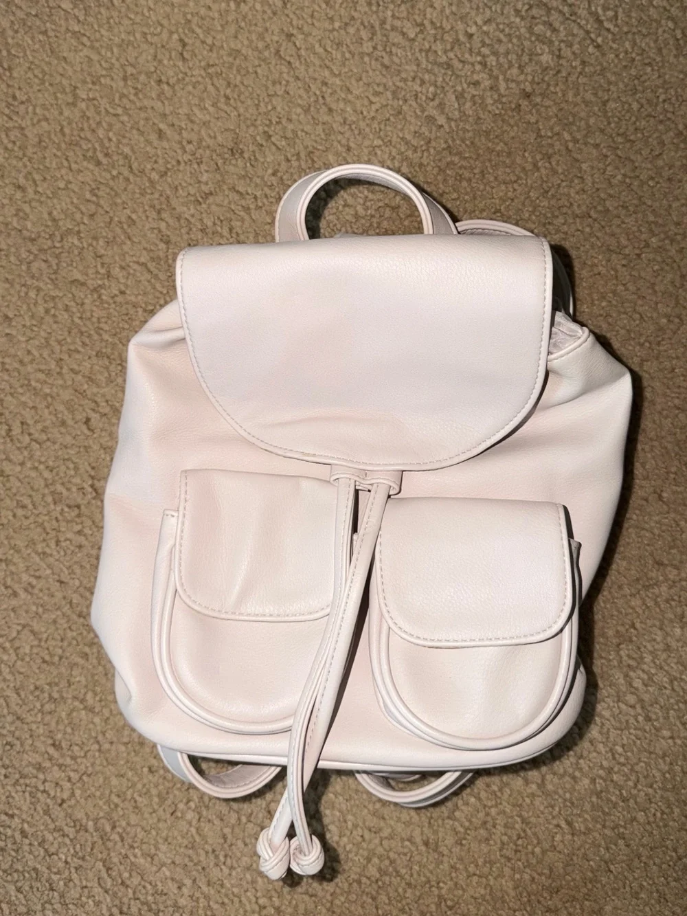 Women's Soft Pink Drawstring Backpack